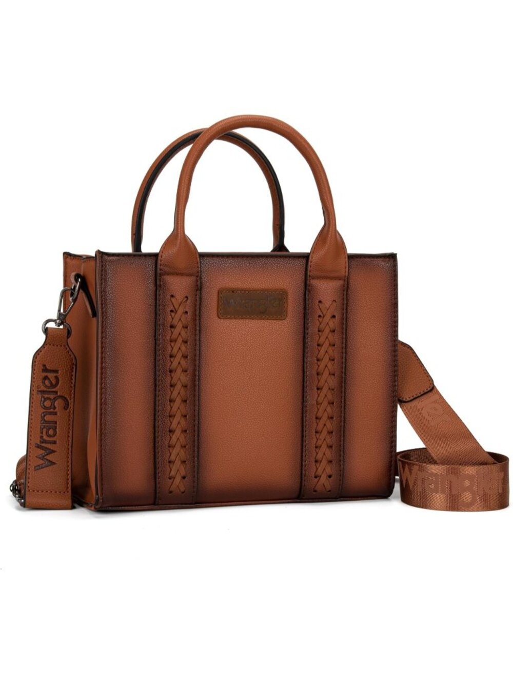 Women's 01 brown Polyester Zipper Top-handle Strap Quilted Tote Crossbody Bag